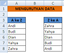 Membalikan urutan data